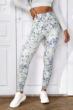 Load image into Gallery viewer, White Floral High Waist Yoga Fitness Leggings
