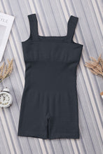 Load image into Gallery viewer, Black Ribbed Square Neck Padded Sports Romper
