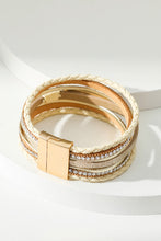 Load image into Gallery viewer, BLESSED Rhinestone Leather Layered Bracelet
