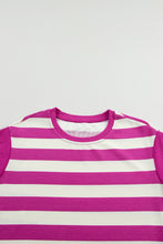 Load image into Gallery viewer, Rose Stripe Cap Sleeve Pocketed Shift T-shirt Dress
