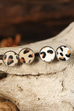 Load image into Gallery viewer, Brown Leopard Studded Earrings
