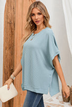 Load image into Gallery viewer, Apricot Ribbed Knit Batwing Sleeve Tunic Oversized T Shirt
