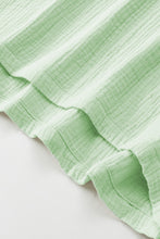 Load image into Gallery viewer, Green Crinkled Texture V Neck Ruffled Sleeve Tops and Shorts Set
