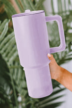 Load image into Gallery viewer, Orchid Petal Frosted Stainless Handle Large Vacuum Cup with Straw 40oz
