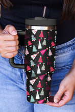 Load image into Gallery viewer, Black Cartoon Christmas Tree Printed Thermos Cup 40oz
