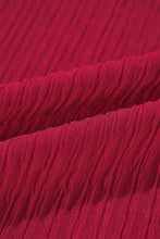 Load image into Gallery viewer, Fiery Red Textured Ruffled Trim V Neck Loose Fit Mini Dress
