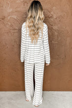 Load image into Gallery viewer, Striped Print Long Sleeve and Pants Pajamas Set
