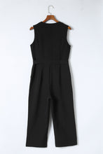 Load image into Gallery viewer, Pink Buttoned Sleeveless Cropped Jumpsuit with Sash

