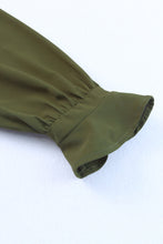 Load image into Gallery viewer, Black Split V Neck Ruffled Sleeves Shirt Dress
