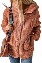 Load image into Gallery viewer, Pink Sherpa Zip Hooded Teddy Jacket
