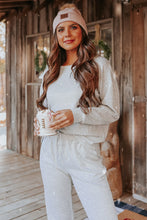 Load image into Gallery viewer, Gray Long Sleeve Pullover and Jogger Pants Lounge Set

