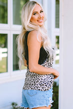 Load image into Gallery viewer, Black Gradient Leopard Pattern Sleeveless Drawstring Lounge Set
