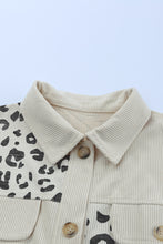 Load image into Gallery viewer, Apricot Leopard Print Detail Pocketed Corduroy Jacket
