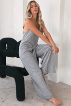 Load image into Gallery viewer, Black Loose Fit Side Pockets Spaghetti Strap Wide Leg Jumpsuit
