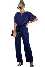 Load image into Gallery viewer, Red Belted Wide Leg Jumpsuit
