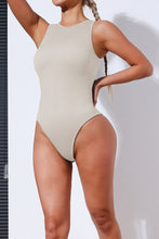 Load image into Gallery viewer, Black Solid Color Ribbed Sleeveless Sport Romper
