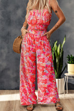 Load image into Gallery viewer, Green Boho Floral Sleeveless Wide Leg Pocket Pants Set
