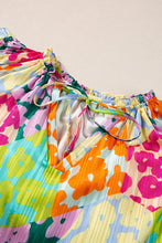 Load image into Gallery viewer, Multicolour Leopard Flutter Sleeve V Neck Crinkled Blouse
