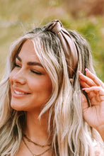 Load image into Gallery viewer, Brown Solid PU Leather Knotted Hair Band
