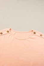 Load image into Gallery viewer, Apricot Pink Button Detail Batwing Sleeve Casual Tee
