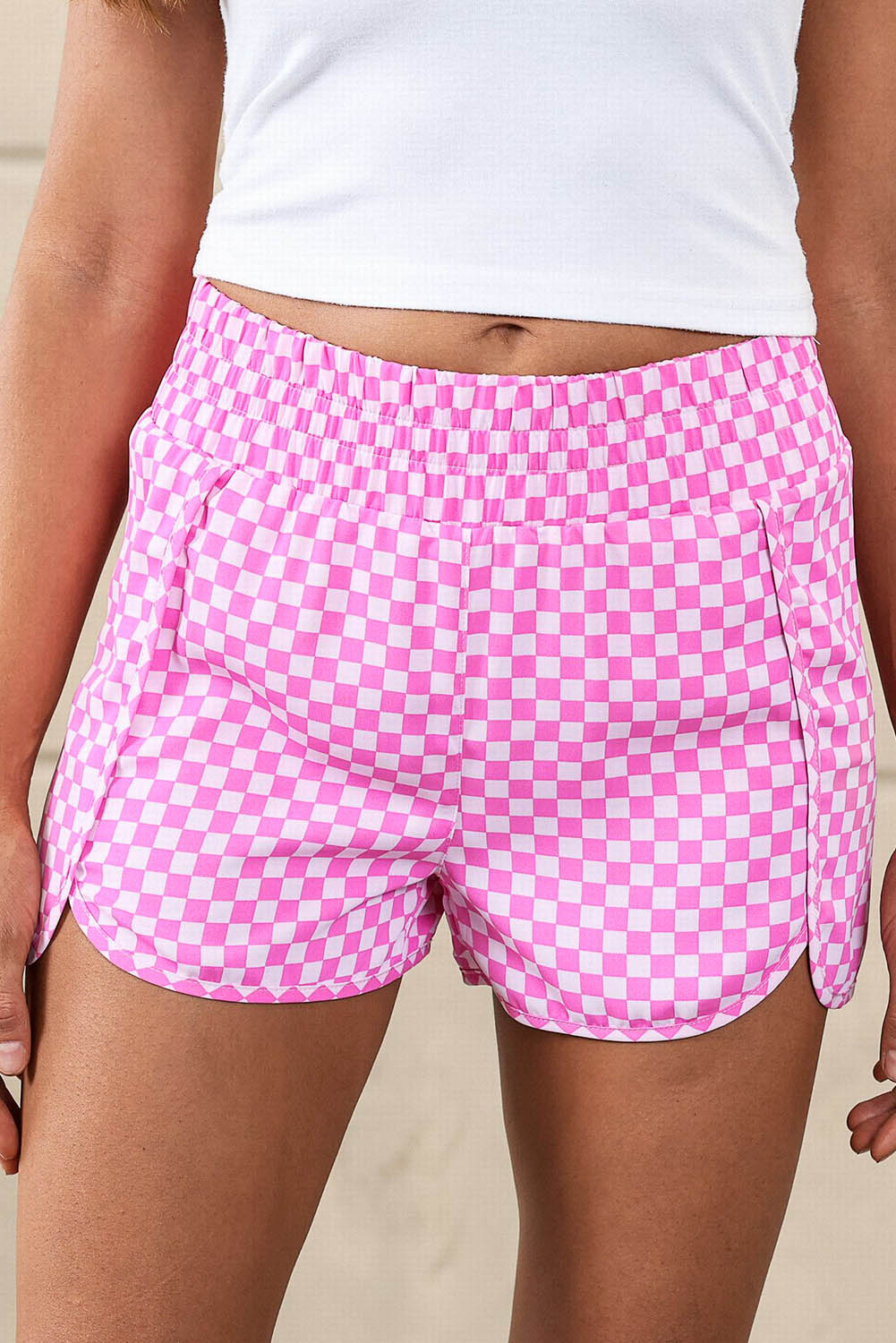 Multicolor Geometric High Waisted Athletic Shorts