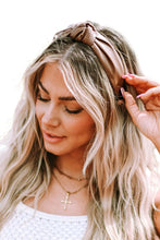 Load image into Gallery viewer, Brown Solid PU Leather Knotted Hair Band
