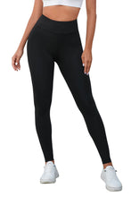 Load image into Gallery viewer, Black Criss Cross Tummy Control High Waist Leggings
