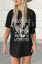 Load image into Gallery viewer, Pink Guitar Slogan Letter Graphic Print Oversized T Shirt
