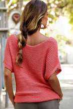 Load image into Gallery viewer, Red Clay Solid Loose Knit Short Dolman Sleeve Sweater
