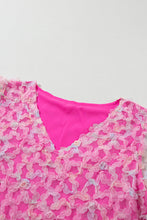 Load image into Gallery viewer, Bonbon Flowery Mesh Short Puff Sleeve Blouse
