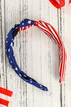 Load image into Gallery viewer, Multicolor American Flag Bow Knot Wide Headband
