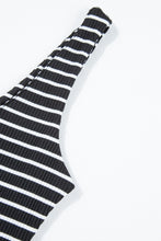 Load image into Gallery viewer, Black Stripe Ribbed Knit Sleeveless Mini Dress
