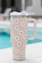 Load image into Gallery viewer, Parchment Floret Print Stainless Tumbler With Lid And Straw 40oz
