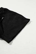 Load image into Gallery viewer, Black Textured Ruffled Sleeve Tee and Drawstring Shorts Set
