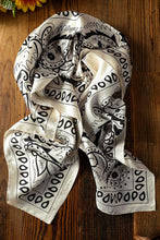 Load image into Gallery viewer, White Vintage Fashion Satin Paisley Flower Prints Square Scarf

