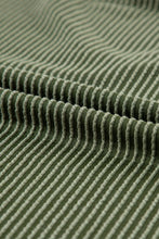 Load image into Gallery viewer, Jungle Green Corded V Neck Chest Pocket Loose T-shirt
