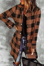 Load image into Gallery viewer, Red Turn-down Collar Plaid Shirt Coat
