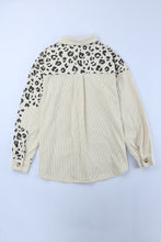 Load image into Gallery viewer, Apricot Leopard Print Detail Pocketed Corduroy Jacket
