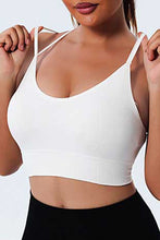 Load image into Gallery viewer, Black Ribbed Knit Strappy Back Sports Bra
