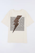 Load image into Gallery viewer, Apricot Lightning Leopard Print Graphic T Shirt
