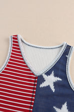 Load image into Gallery viewer, Red American Flag Stars and Stripes Tank Top
