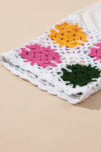 Load image into Gallery viewer, White Floral Crochet Splicing Sleeve T Shirt Dress
