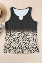 Load image into Gallery viewer, Black Gradient Leopard Pattern Sleeveless Drawstring Lounge Set
