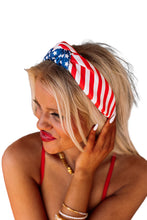 Load image into Gallery viewer, Multicolor American Flag Bow Knot Wide Headband
