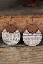 Load image into Gallery viewer, Multicolour Geometric Print Drop Wood Earrings
