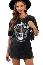 Load image into Gallery viewer, Black Mineral Wash NASHVILLE Vintage Graphic T Shirt
