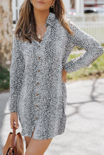 Load image into Gallery viewer, Long Sleeve Leopard Animal Print Shirt Dress
