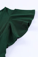 Load image into Gallery viewer, Green Ruffled Sleeve Wrap V Neck Midi Dress
