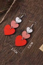 Load image into Gallery viewer, Red Valentines Day Heart Shape Tiered Dangle Earring

