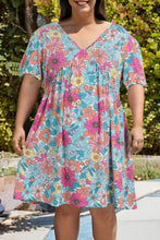 Load image into Gallery viewer, Sky Blue Pocket Short Sleeve Drawstring Lounge Set
